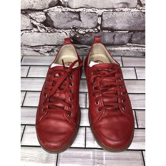 FitFlop Supertone Blaze Red Leather Comfort Sneakers Shoes 114-002 Women Sz 5M - Picture 14 of 16